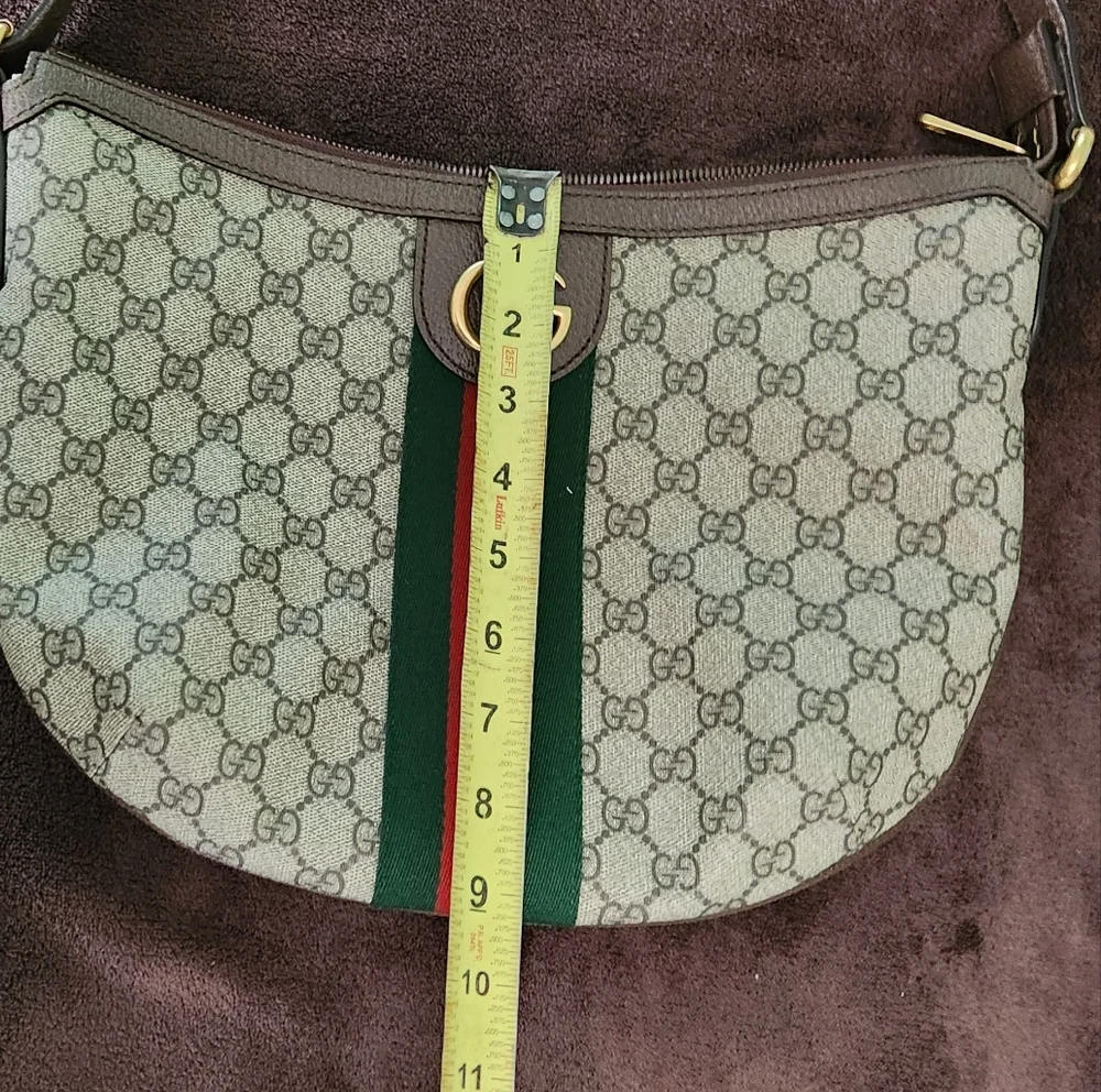 Gucci Ophidia GG Patterned Bag W/Red & Green Stripe 13X9 - Picture 14 of 16